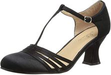 Ellie Shoes E-254-Lucille 2 Heel Satin Dance Shoe 5 / Black