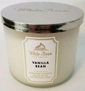 Bath and Body Works, White Barn 3-Wick Candle w/Essential Oils - 14.5 oz - 2021 Core Scents! (Vanilla Bean)