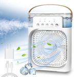 Adbeni Imported Portable Air Conditioner Fan | Mini Evaporative Air Cooler with 7-Color LED Light, Timer, 3 Wind Speeds & 3 Spray Modes, Personal Cooling Fan for Home, Office & Desk