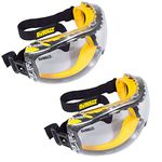 DEWALT DPG82-11 Concealer Clear Anti-Fog Dual Mold Safety Goggle,ZNKJxm 2 Pack (1 Count Clear Lens)