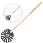 Chef Pomodoro Pizza Turning Peel with Detachable Handle, Aluminum Pizza Paddle, Gourmet Luxury Pizza Peel for Baking Homemade Pizza and Bread, Perforated Pizza Turner, Pizza Spatula (9-Inch / 23 cm)