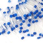 100pcs 15ml Plastic Centrifuge Tube ， Blue Screw Cap, Conical Bottom, Graduated Marks