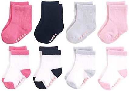 Luvable Friends Unisex Baby Fun Essential Socks, Black Pink, 6-12 Months