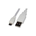 6FT WHITE MICRO USB TO USB DATA/CHARGE CABLE F/ SAMSUNG/KINDLE