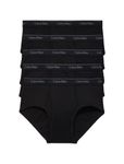 Calvin Klein Men's Cotton Classics 5-Pack Brief, 5 Black, Large