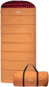 Teton Sports Bridger Canvas Sleeping Bag, -35˚F, -20˚F, 0˚F, 20˚F Degree Options - Cold Weather Winter All-Season Outdoor Gear, Car & Tent Camping Accessories & Essentials - Pecan/Fox Cotton, -35˚F