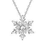 Amanda Rose Collection Women's Sterling Silver Snowflake Pendant Necklace Made With Swarovski Crystals