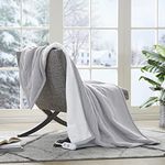 Serta Heated Throw Blanket - Reversible Fleece to Sherpa Electric Blanket, Fast Heating, Auto Shut Off Timer, Multi Heat Setting, ETL Certified, Machine Washable, Smoke Grey 50"x 60"