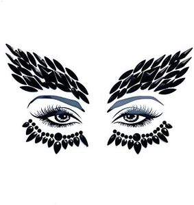 Neva Nude Night Hawk Jewel Face Crystal Sticker - Gems for Carnivals, Halloween, Festivals, Raves, & Parties | Medical Grade Adhesive, Waterproof, & Sweatproof | Made in USA