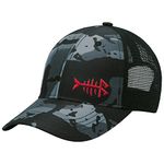 Bassdash Altimate Fishing Hat Mesh Back for Men Women Adjustable Baseball Trucker Cap Black Camo