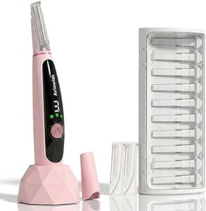 Aviowish Sonic Dermaplaning Razor for Women face – Beginner-Safe & Sensitive Skin Friendly, Controlled Exfoliation to Remove Peach Fuzz & Dull Skin – 3 Precision Speeds – 12 Blades&LED Light