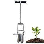 UYSELA Garden Tool with Pedal with Pedal Bulb Planter Weeder Soil Sampler Sod Plugger Flower Planting Lawn Tool Enhanced Bottom Edge for Easier Penetration for Radish Lettuce Beets/12Cm/4.7In