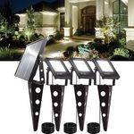 Solar Spot Lights Outdoor,ZETA Waterproof Metal Cool White 3-in-1 Auto On/Off Dusk to Dawn Uplights Decoration SpotLights for Outside House Trees Garden Yard Driveway Porch Walkway Flag Pole Lawn