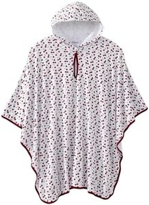 Silverts Unisex Adaptive Shower Bath Cape Open Back Assisted Dressing Elderly Clothing Nursing Home Terry Poncho - Cherries One Size