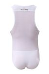 TESOON Men's Stretch Jockstrap Singlet Leotard Bodysuit Bodywear Underwear, White, X-Large