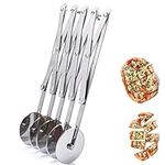 Pastry Slicer Stainless Expandable Telescopic Pizza Slicer,Multi-Wheel Cutter, Multi-Round Pastry Knife Baking Roller Cookie Dough Divider (5 Wheel)