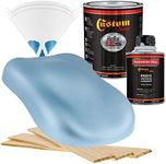 Custom Shop - Ice Blue Metallic - Hot Rod Flatz Flat Matte Satin Urethane Auto Paint - Complete Quart Paint Kit - Professional Low Sheen Automotive, Car Truck Coating, 4:1 Mix Ratio