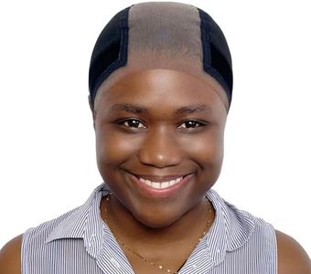LAB HAIRS Wig Cap with Grip Band for Keeping Wigs in Place, More Full Cap-wide Transparent Lace for Lace Front Wigs - Brown/Black/Nude Non Slip Cap Make Your Wig Be Glueless (Black-L)