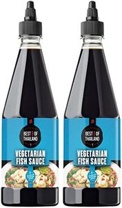 Best Of Thailand Vegetarian Fish Sauce | [Improved NO MSG] Real Authentic Asian Brewed Vegan Sauces for Dressings & Cooking | Certified Kosher & Fat-Free | 2 Pack - Each 23.65 Fl Oz