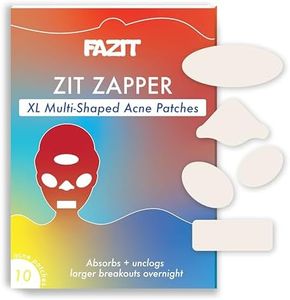 FAZIT Zit Zapper - 10-Piece Pimple Patch Set - Multi-Shaped Hydrocolloid Acne Cover Patches for Face, Cheeks, Nose - Overnight Pimple Patches for Blemish, Spot Treatment - Easy to Use Zit Stickers