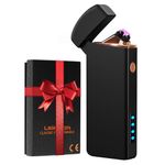 Coquimbo Gifts for Men Dad Him Electric Lighter, USB Rechargeable Arc Lighter Windproof Flameless Plasma Lighter with Battery Display, Birthday Gifts for Men, Boyfriend, Husband