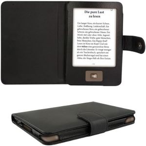 kwmobile Custodia in Ecopelle Protettiva Pratica e Chic Book Style Compatibile con Tolino Shine - Nero