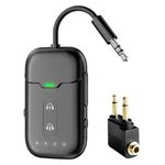 Airplane Bluetooth 5.4 Adapter Bluetooth Transmitter Receiver Supports 2 AirPods or Headphones with aptX Adaptive, 3.5mm AUX Jack Wireless Audio Adapter for Planes, Airline, Travel, TV