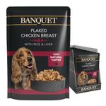 HiLife Banquet - Wet Dog Food - Flaked Chicken Breast, Rice, Liver - 100% Natural Ingredients, 15 Pouches x 100g