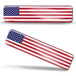 Biomar Labs® 2 x 3D Domed Silicone Stickers Decals USA National American Flag Car Motorcycle Helmet F 27