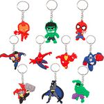 CHUKUA Keyring Cute Anime Keychain Pendant 3D Silicone Key Chain Cartoon Keyrings Rings Kids Party Supplies Party Favors Bags fillers Novelty Toy Birthday Gift for Boys Girls Keychains