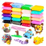 VGRASSP 24 Pcs Air Dry Clay for Kids with 6 Sculpting Tools - Creative Art & Crafts Play Dough Birthday Return Gift for Boys and Girls (12 Colors X 2)