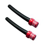 2 PCS Breather Hose Gas Fuel Tank Cap, CNC One Way Tank Valve Vent Tube with Aluminum Breather Valve, Universal for ATV Quad CRF YZF RMZ KLX DRZ Pit Dirt Bike Motorcycle (Red)