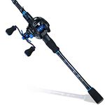 Sougayilang Baitcaster Combo Fishing Rod and Reel Combo, Ultra Light Baitcasting Fishing Reel for Travel Saltwater Freshwater and Beginner-7ft with Left Hand Reel