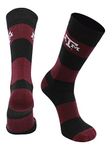 TCK Texas A&M Aggies Game Day Striped Socks (Maroon/Black, Large)