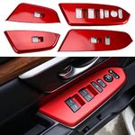 CEBAT 4PCS ABS Red Inner Car Window Switch Panel Cover Door Lock Switch Trim for Honda CRV 2017 2018 2019 2020 2021 2022(Without Rear seat Heating Buttons)