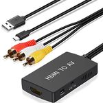 HDMI to RCA Converter, HDMI to RCA Adapter Composite Video Audio HDMI to Cinch, Support PAL/NTSC for TV DVD PS2 PS3 VHS Wii BlueRay