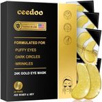 ceedoo Under Eye Patches - 24 Pairs Gold Under Eye Mask for Puffy Eyes, Dark Circles, Eye Bags, Wrinkles, Collagen Eye Gels with Rejuvenating Treatment, Gifts for Women