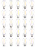 MEILUX 25 Pack Shatterproof & Waterproof S14 Replacement LED Light Bulbs –1W Equivalent to 10W, 70LM, White Warm 2200K, Outdoor String Lights, Vintage LED Bulb, E26 Base LED Edison Bulbs, Non-Dimmable