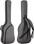 Glow Wings Electric Guitar Bag Padded Electric Guitar Gig Bag Case 0.35in Padding Dual Adjustable Shoulder Strap Electric Guitar Case (Grey 46 Inch Bass Bag)