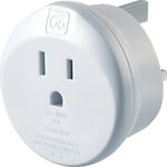 Go Travel American Visitor to UK Three Pin Plug Earthed Travel Power Adaptor - Compact USA (United States of America) to UK Britain United Kingdom Adapter - Ref 554