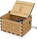 Remember i love you mom Music Box You are my sunshine tune hand crank tiny Wooden Engraved Vintage Musical Box for mom mother women Mother's Day/Birthday/Christmas/Valentine's Day/Thanksgiving