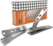 KOHM Nail Clippers for Thick Nails - Heavy-Duty, Stainless Steel, Tough, Professional Toenail Clippers w/Built-in File - Nail Cutters for Seniors and Adults