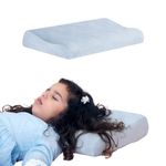 The White Willow Bed Pillow For Kids-Baby Pillow For 3 Years To 8 Years-Contour Memory Foam Soft Kids Pillow For Sleeping-Small Pillow-Kids Pillow For Girls & Boys-Toddler Pillow-Sky Blue Pillow Cover