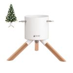 Tree Nest Christmas Tree Stand Base for 3ft 4ft 5ft Modern Tabletop Christmas Small Tree Mini Christmas Tree Holder for Xmas Tree Decoration (Cosmopolitan,White)