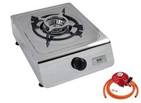 NJ-100SD Portable Gas Stove 1 Burner Stainless Steel Catering 4.0kW Indoor Regulators (Propane gas 27mm Clip-on)