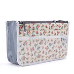 Periea Chelsy Handbag Organiser Insert (Floral Cream, Small)