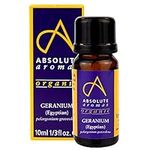 Absolute Aromas Organic Geranium Essential Oil 10ml - 100% Pure, Natural, Undiluted, Vegan and Cruelty-Free - for use in a Diffuser and Aromatherapy