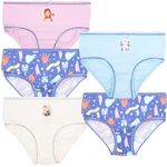 Disney Frozen Girls Knickers Soft 100% Cotton Briefs for Girls Pants Underwear for Girls - Pack of 5 with 5 Different Designs - Pink - Aged 3/4