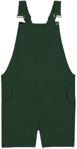 Swoveralls Unisex Shorts, 3X-Large, Forest Green, Organic Cotton Blend, Men’s Overall, Women’s Overalls, Relaxed Fit Men & Women’s Bib Overall