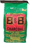 B&B Charcoal Signature Long Burning Smoking Hickory Lump Charcoal with All Natural Material for Grills and Barbecues, 8 Pounds